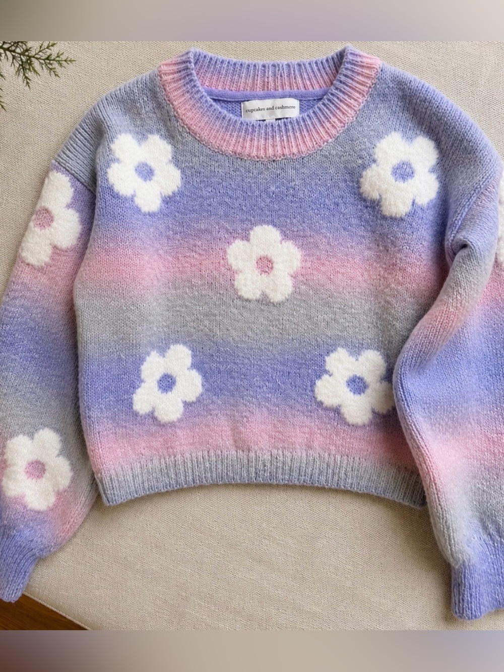 Cupcakes & Cashmere Girls Daisy Ombre Knit Sweater Size 4